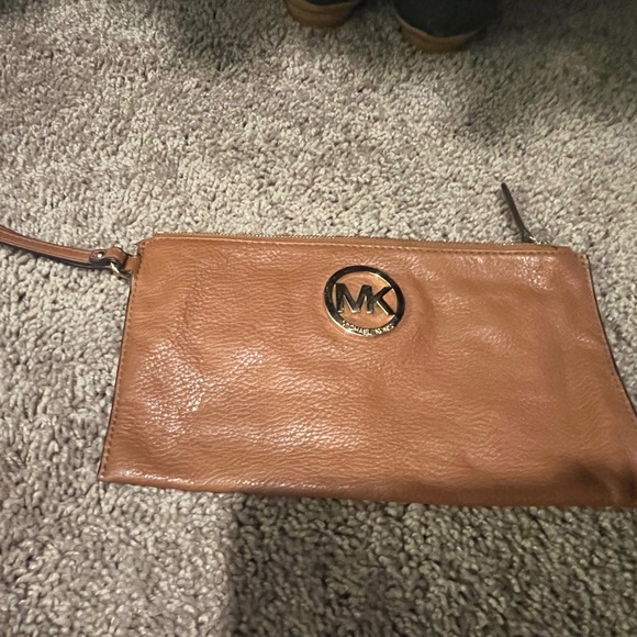 Michael Kors Brown Leather Wristlet - Picture 1 of 3